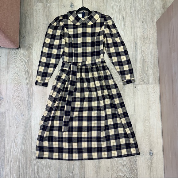 Vintage Laura Ashley wool blend plaid dress - Picture 5 of 10